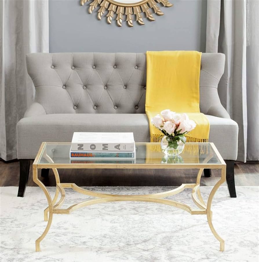 Amazon.com: Safavieh Home Collection Alphonse Gold Coffee Table